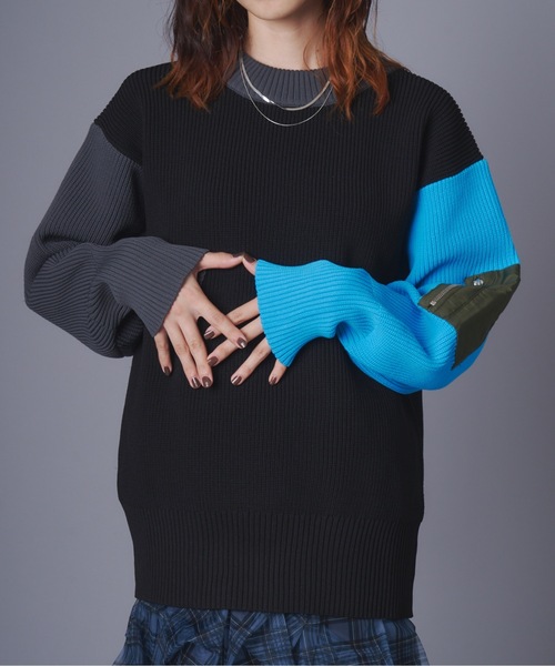 「terrace」 長袖ニット MEDIUM グレー レディース_画像3