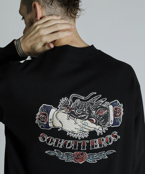 「schott」 スウェットカットソー L チャコールグレー メンズ_画像2