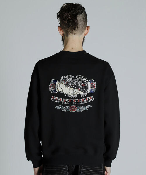 「schott」 スウェットカットソー L チャコールグレー メンズ_画像5