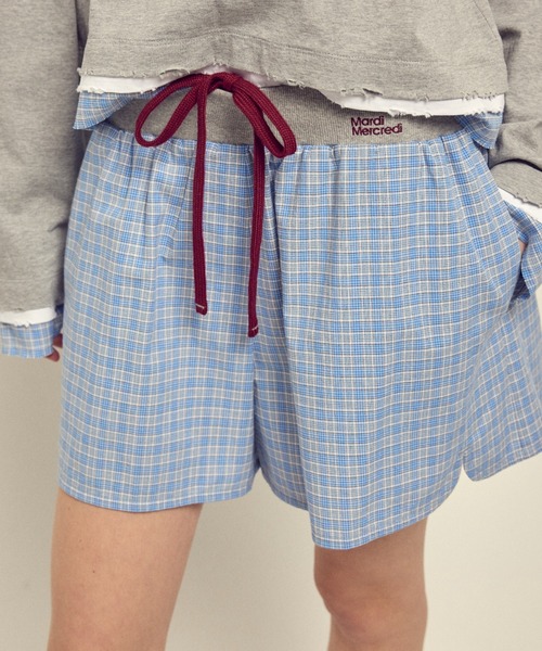 Mardi Mercredi（マルディメクルディ） パンツ COTTON SHORTS CHECK