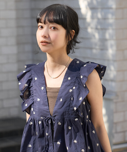 FREAK'S STORE（フリークスストア） ベスト ジレ インド 小花刺繍