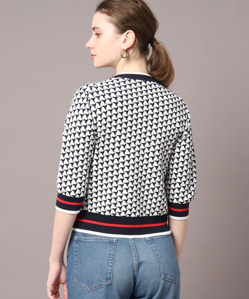 「DRESSTERIOR」 7分袖ニットカーディガン 38 ブルー レディース_画像5
