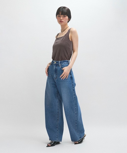 「NEEDBY heritage」 デニムパンツ 26 ネイビー レディースの画像