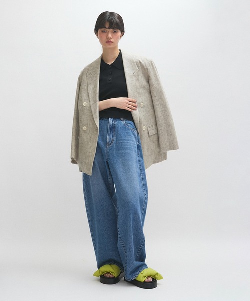 「NEEDBY heritage」 デニムパンツ 26 ネイビー レディースの画像