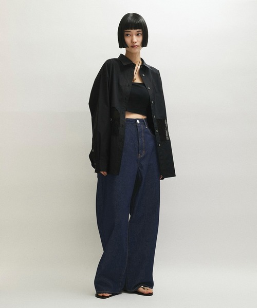 「NEEDBY heritage」 デニムパンツ 26 ネイビー レディースの画像