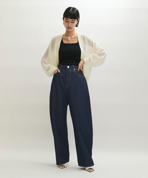 「NEEDBY heritage」 デニムパンツ 26 ネイビー レディースの画像