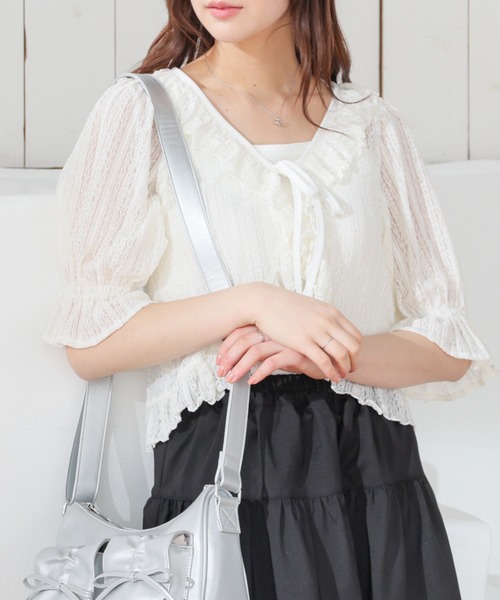 Honeys（ハニーズ） カーディガン フリルレースボレロ レディース