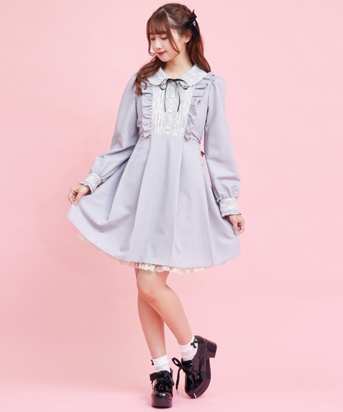 「Secret Honey」 長袖ワンピース MEDIUM ブラック レディース_画像3