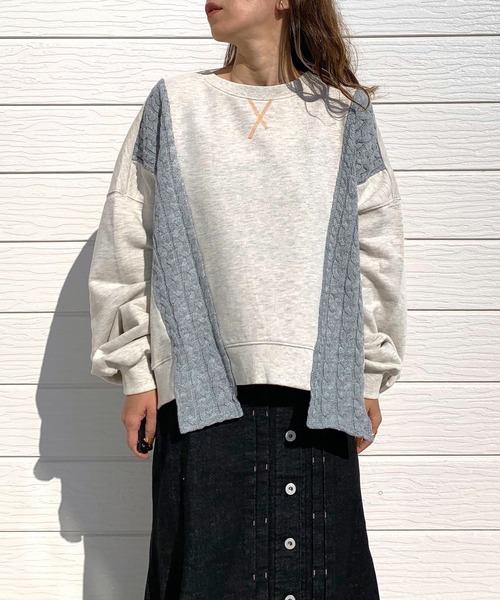 「Q」 スウェットカットソー MEDIUM アイボリー レディース_画像2