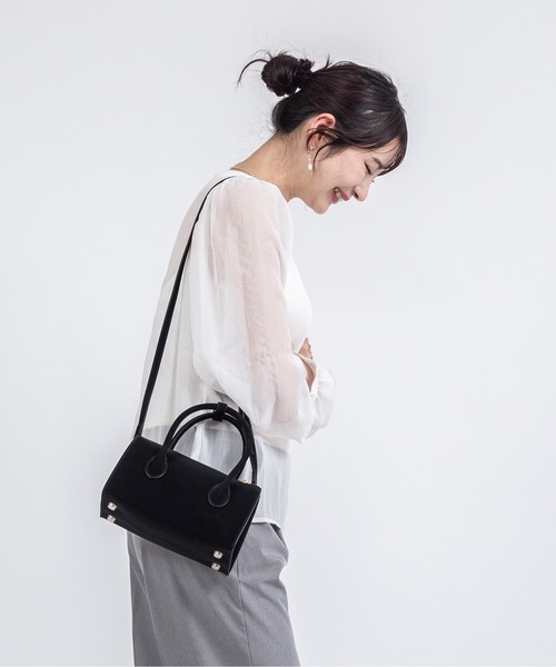 ボストンバッグ 「Maison de Z」スエード本革 2WAY ミニボストンバッグ
