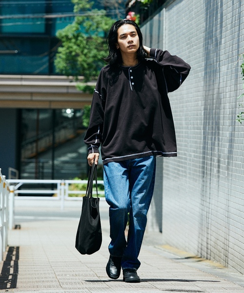 「Healthknit」 長袖Tシャツ LARGE グレー メンズ_画像3