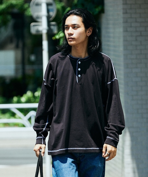「Healthknit」 長袖Tシャツ LARGE グレー メンズ_画像5