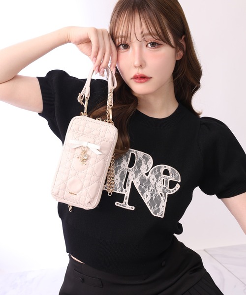 週末夜中限定値下げ✨新品✨️キルティングスマホショルダー one after another NICE CLAUP ショルダーバッグ バッグ リボン