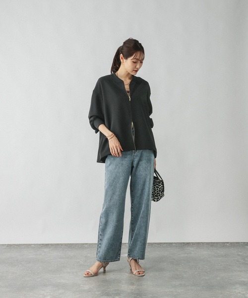 「GLOBAL WORK」 ブルゾン MEDIUM ブラック レディース_画像3