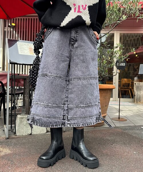 CIAOPANIC スカートレイヤードハーフデニムパンツ ハーフ デニム ANTI