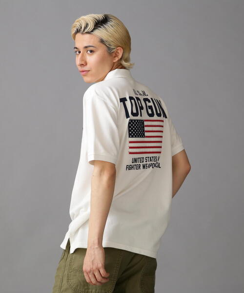 「AVIREX」 半袖ポロシャツ X-LARGE オレンジ メンズ_画像2