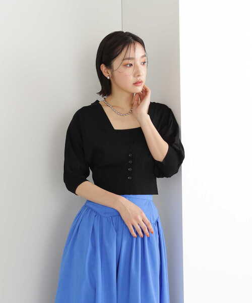 「NATURAL BEAUTY BASIC」 7分袖ニットカーディガン FREE ホワイト レディース_画像3