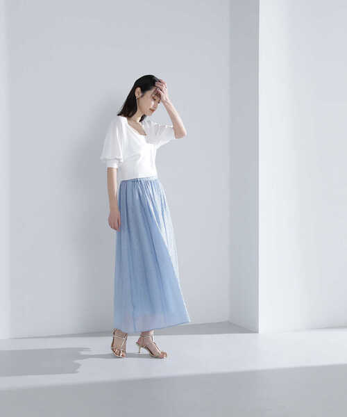 「NATURAL BEAUTY BASIC」 7分袖ニットカーディガン FREE ホワイト レディース_画像6
