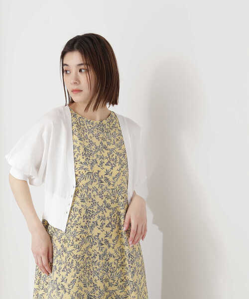 「NATURAL BEAUTY BASIC」 7分袖ニットカーディガン FREE ホワイト レディース_画像8