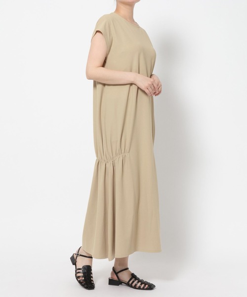 LAKOLE（ラコレ） ワンピース 半袖 ワッフルギャザーワンピース