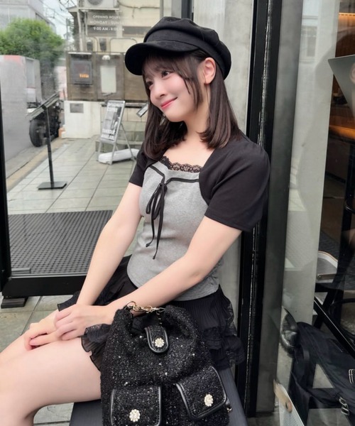 NICE CLAUP完売品ビジューポケット付き2way リュック　ブラック one after another NICE CLAUP デイバック リュック ビジューポケット