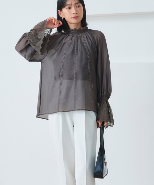 「RUIRUE BOUTIQUE」 長袖ブラウス L チャコール レディース_画像6