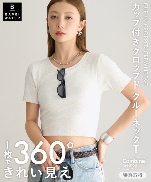 「BAMBI WATER」 半袖Tシャツ S ヘザーグレー レディース_画像7