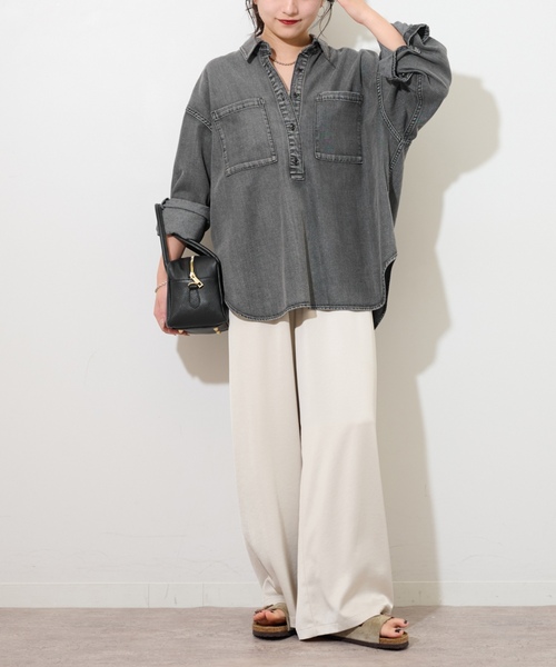 「JOURNAL STANDARD relume」 長袖シャツ FREE ネイビー レディース_画像3