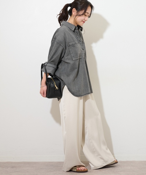 「JOURNAL STANDARD relume」 長袖シャツ FREE ネイビー レディース_画像4