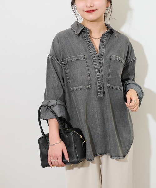 「JOURNAL STANDARD relume」 長袖シャツ FREE ネイビー レディース_画像7