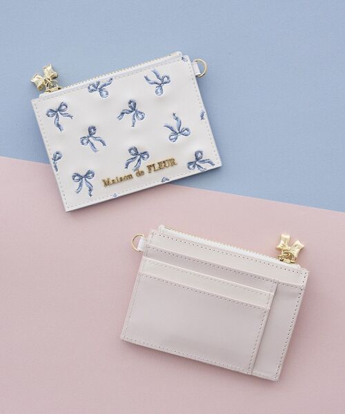 「Maison de FLEUR」 カードケース FREE サックスブルー レディース_画像3