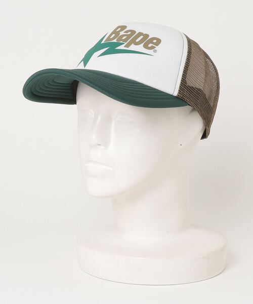 A BATHING APE（アベイシングエイプ） メッシュキャップ FREE レッド