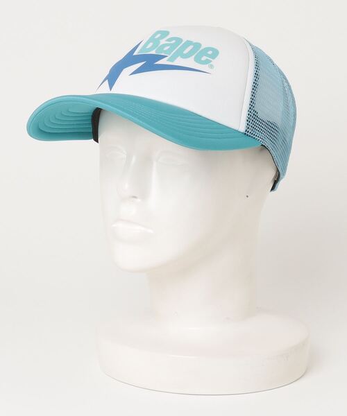 A BATHING APE（アベイシングエイプ） メッシュキャップ FREE レッド
