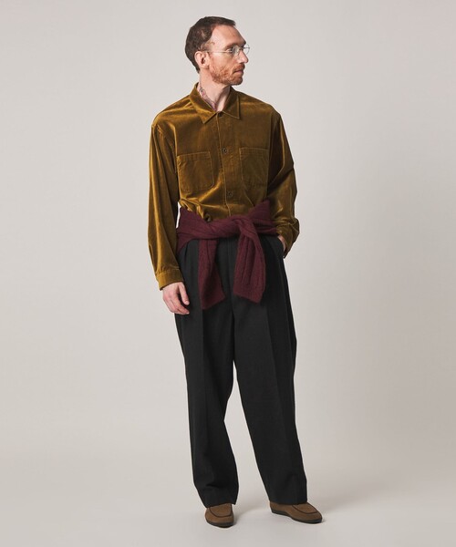 ワイドパンツ スラックス 「Steven Alan」 ブラッシュド フランネル