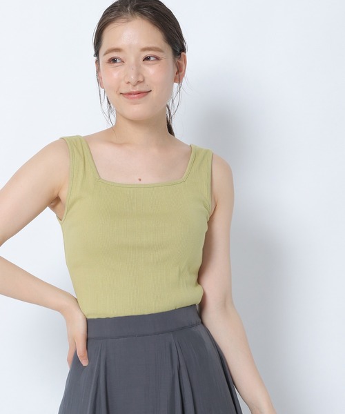 mysty woman ミスティウーマン ファーノースリトップス mysty woman（ミスティウーマン） タンクトップ ノースリーブ 綿100