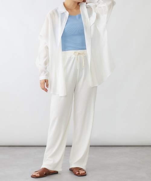 パンツ カラーワイドイージーリブパンツ レディース : ZOZOTOWN Yahoo