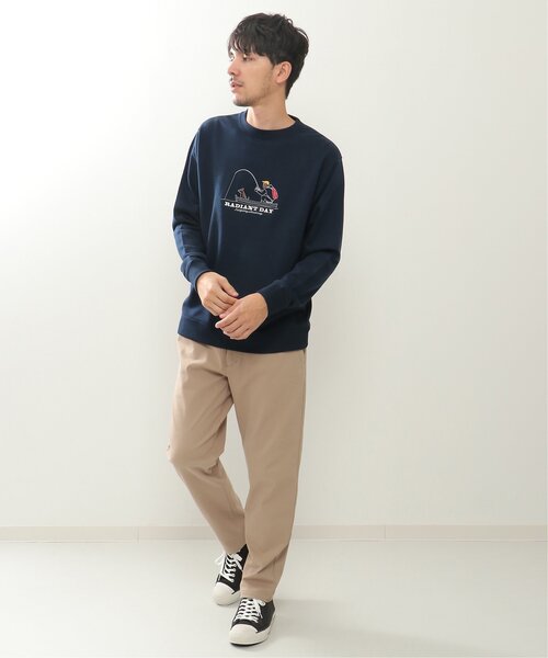 スウェット・トレーナー IONSEOUL Chicago Supima Sweat Shirt (2color) JE912 ikka トレーナー スウェット フィッシング刺繍トレーナー メンズ