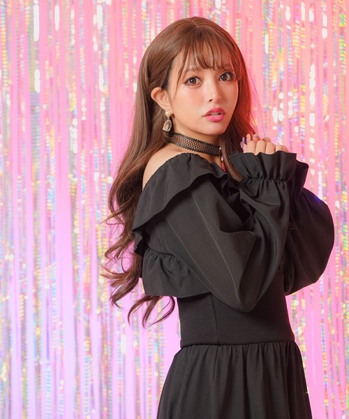 ワンピース lielie Diable baiser ワンピース 2wayオフショルカシュクールフリル