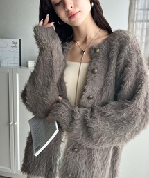 カーディガン モチモチシャギーロングカーデ レディース classicalelf カーディガン 表情豊かな上品 ニット。 2way