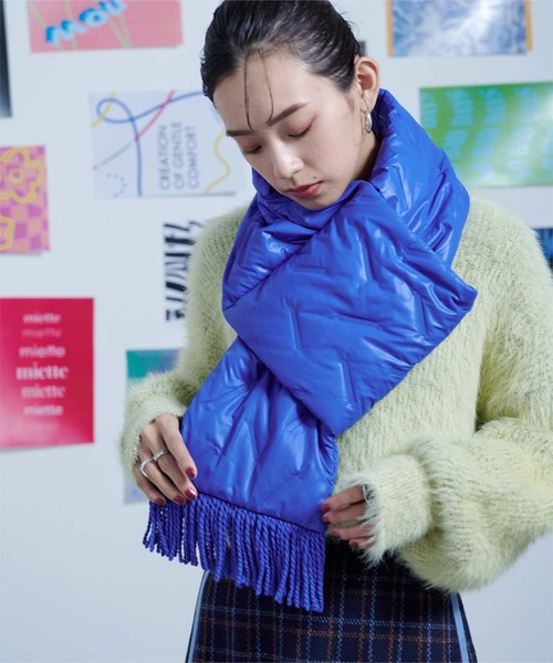 miette（ミエット） マフラー ストール キルティングフリンジマフラー