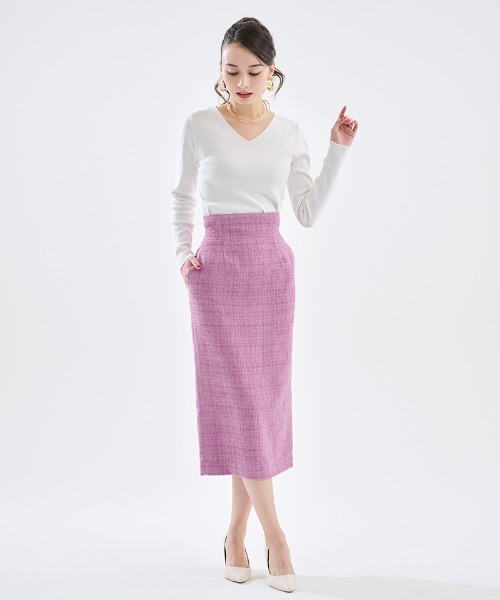 【未使用品】JENNE 24SS ツイードストレートスカート　Mサイズ ツイードラップ ストレートスカート｜JENNE(ジェンヌ)公式通販