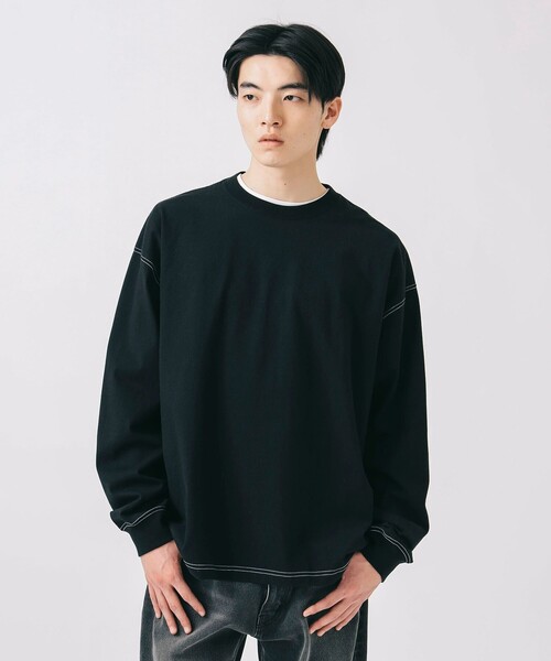 BEAMS HEART（ビームス ハート） tシャツ 配色 ステッチ コンビ ロング