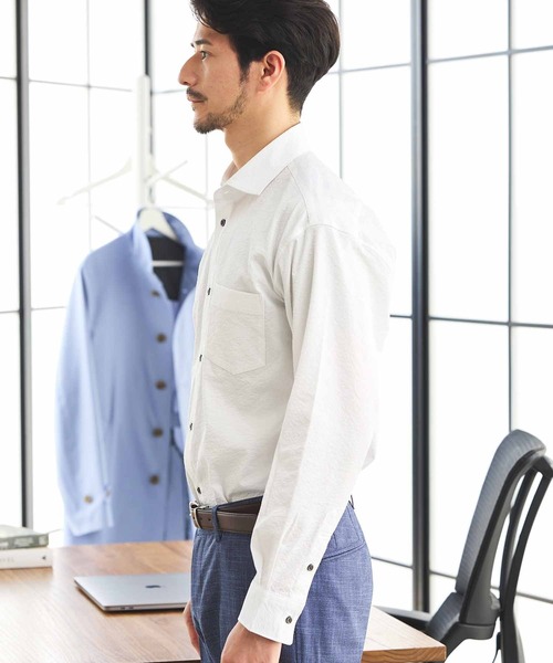 【Deveaux】ワイドカラーシャツ フラワー　美品 UNION STATION シャツ ワッシャーワイドカラーシャツ メンズ