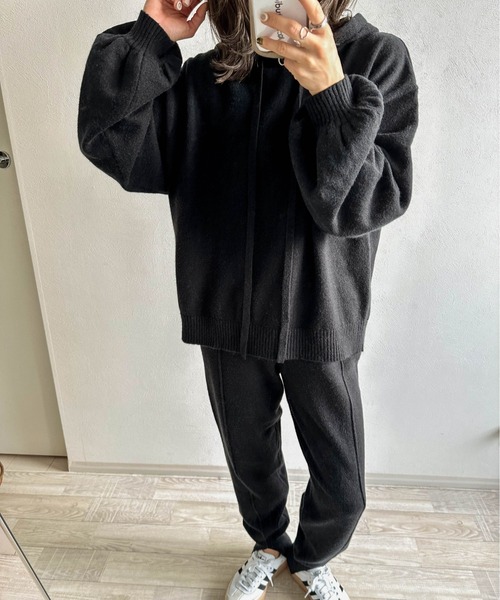 ニット セーター 「mayoさんコラボ」ニットフーディー レディース 