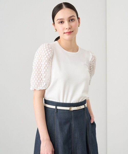 ANAYI（アナイ） ニット セーター フラワーチュールレースニットコンビ