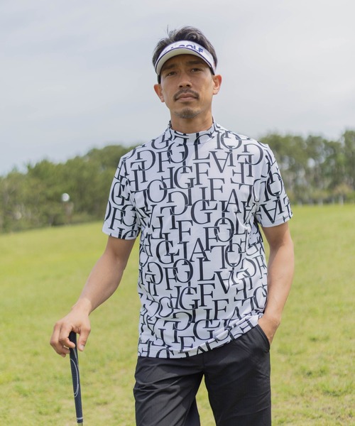 【新品未使用タグ付き】23区GOLF　フリルモックネックシャツM 23Fondation】半袖 モックネックシャツ / 23区GOLF