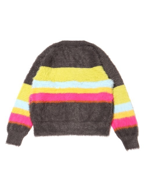 atmos girls カーディガン pink × RIEHATA カラフルボーダー