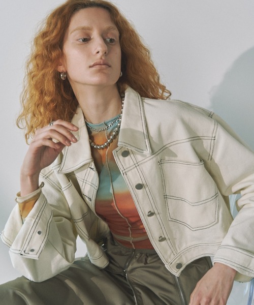 Solace tシャツ ニュアンス柄シアーロングスリーブトップス レディース