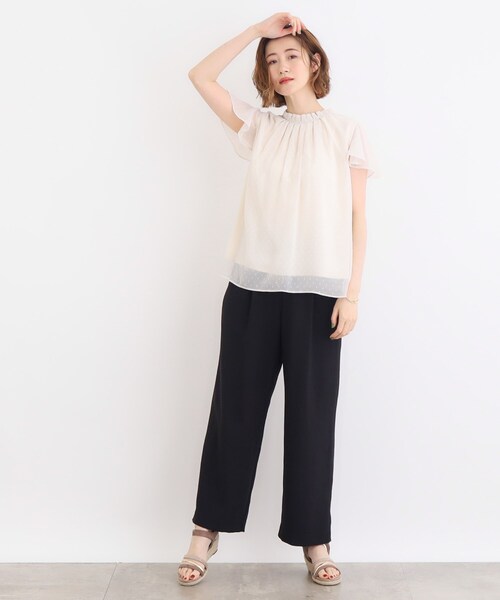 grove ブラウス シャツ タックフレアスリーブブラウス