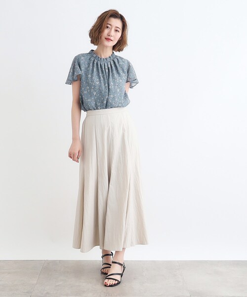 ブラウス シャツ タックワイドフレアシャツ レディース STYLEMIXER ブラウス シャツ タックワイドフレアシャツ